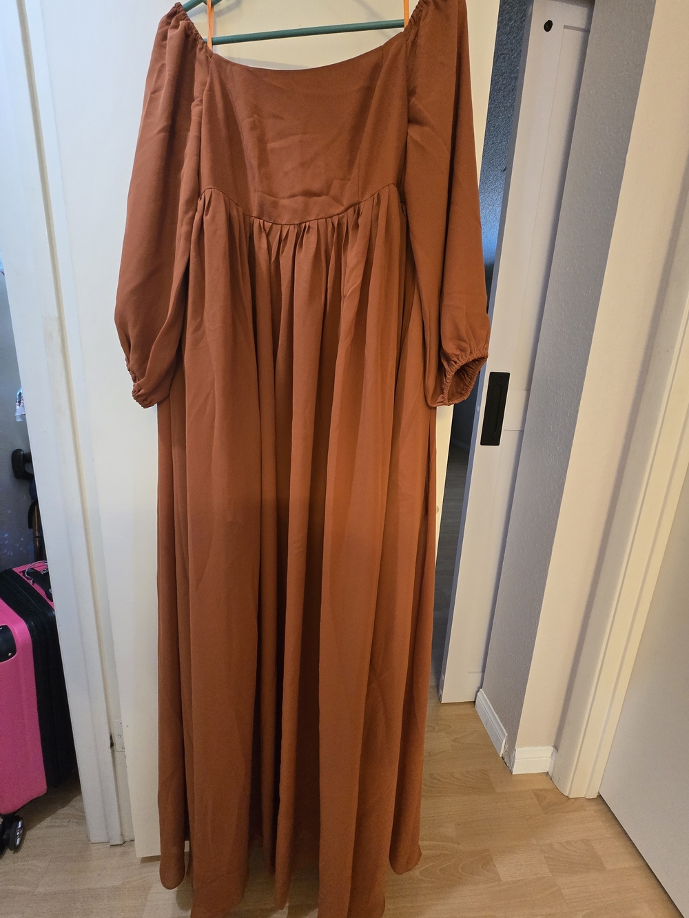 Rust Long Sleeve Maxi Dress - Elegant Women's Dress